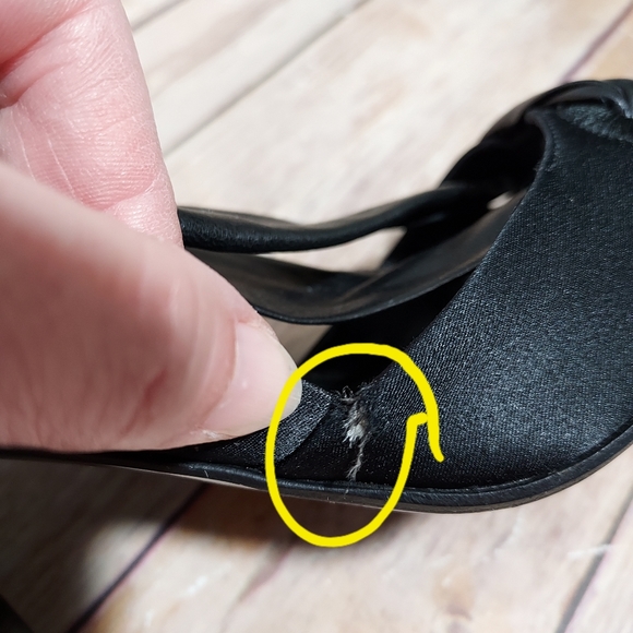 Yves Saint Laurent Rive Gauche black peep toe heels 36.5 - Picture 15 of 16